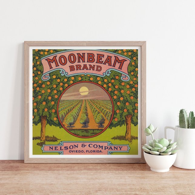Moonbeam Brand | Vintage Citrus-etikett Poster (Skapare uppladdad)