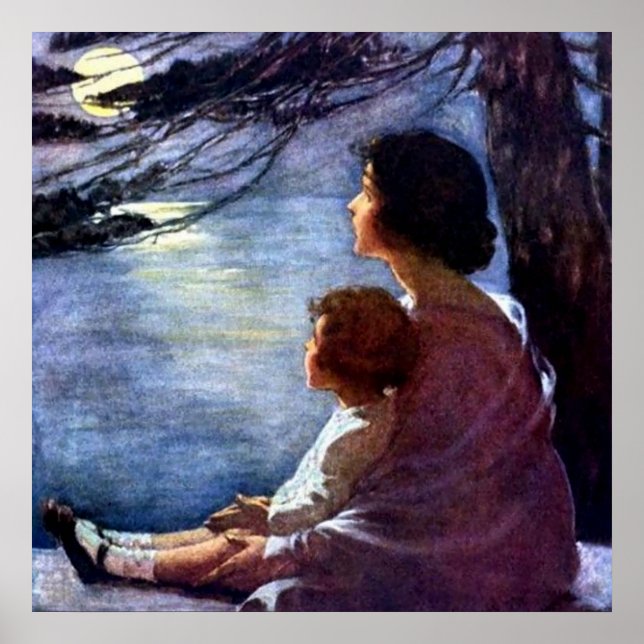 "Moonbeams" av Jessie Willcox Smith Poster (Framsidan)