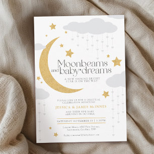 Moonbeams och baby drömmar babydusch inbjudningar