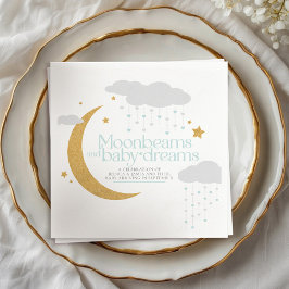 Moonbeams och baby drömmer om babyduschblått pappersservett