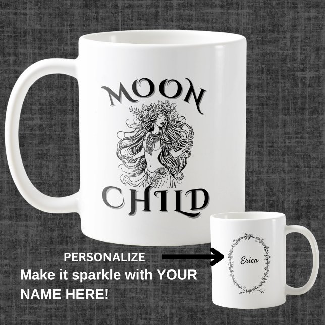 MoonChild Blommigt Divine Feminine Kaffemugg (Skapare uppladdad)