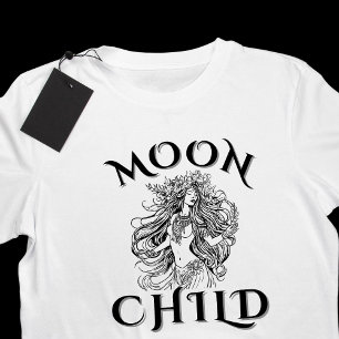 MoonChild Blommigt Krona Divine Feminine T Shirt