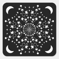 Moonchild Mandala Stars Måne Child Witchy Art