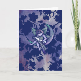 MoonChild Reading Fairy Watercolor Art Kort