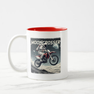 Mooncross - Space Rider på ett Lunar Motocross Två-Tonad Mugg