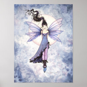 Moondance Fairy Fantasy Watercolor Art Poster