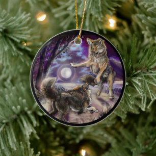 Moondancer Coyotes Julgransprydnad Keramik