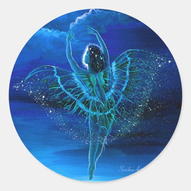 Moondancer Fairy Stickers Runt Klistermärke (Framsida)
