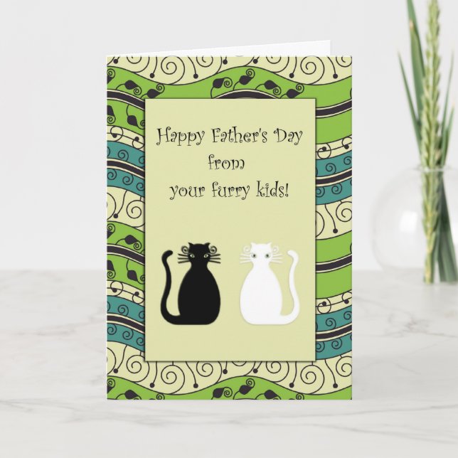 .::MoonDreams:.. Cats lycklig Fars dag Kort (Framsida)