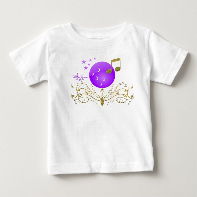MoonDreams Guld Glitter Music Småbarn Ruffle Tee (Framsida)