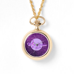 MoonDreams Music Logotyp Lila Faux Glitter Armbandsur
