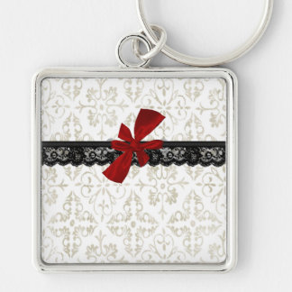 .:: MoonDreams::. Vintagesnöre Fyrkantig Silverfärgad Nyckelring