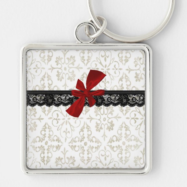 .:: MoonDreams::. Vintagesnöre Fyrkantig Silverfärgad Nyckelring (Framsidan)