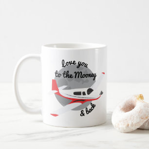 Mooney Airplane Mugg, Kärlek dig till pengarna oc Kaffemugg