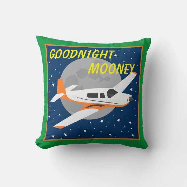 Mooney Airplane Pillow, godnattpengar Kudde (Framsida)