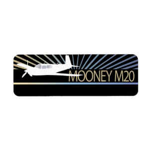 Mooney M20 flygplan Returadress Etikett