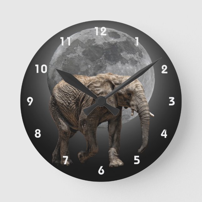 MOONGLOW-ELEFANT 2 RUND KLOCKA (Framsida)
