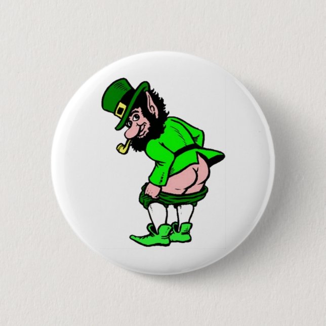 Mooning Leprechaun Knapp (Framsida)