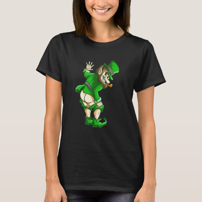 Mooning Leprechaun St patricks day Boys Manar T Shirt (Framsida)