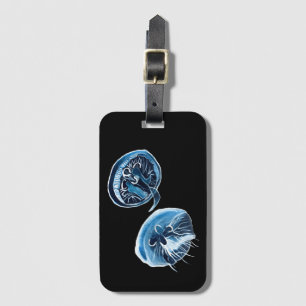 MoonJellyfish vattencolor art Bagagebricka