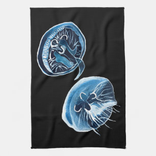 MoonJellyfish vattencolor art Kökshandduk