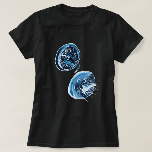 MoonJellyfish vattencolor art T Shirt (Design framsida)
