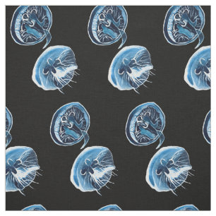 MoonJellyfish vattencolor art Tyg