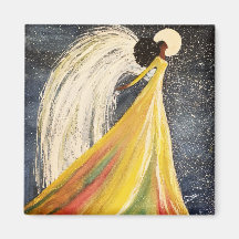 Moonlight Angel 2 Inch Square Magnet