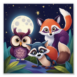 Moonlight animal fototryck