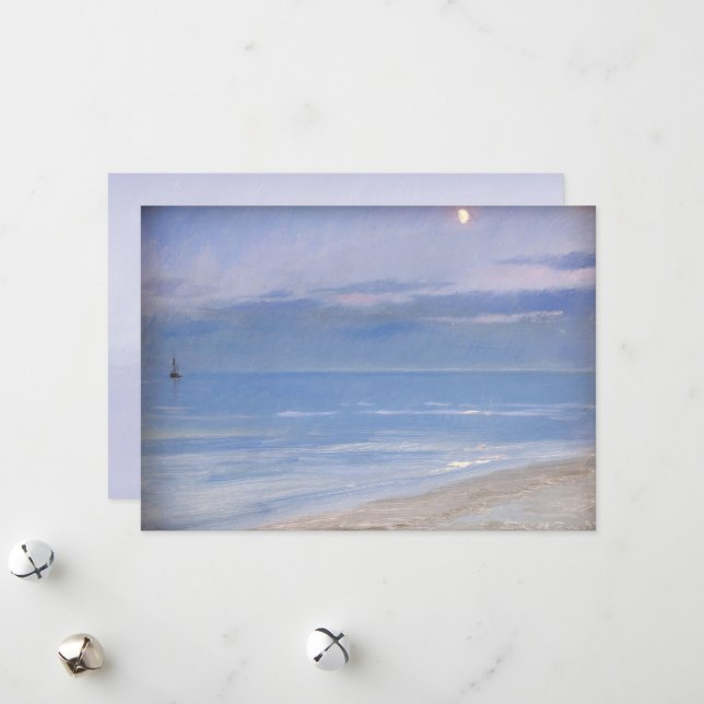 Moonlight at Skagen Beach by P.S. Krøyer, Art. Julkort (Fram/Back In Situ)