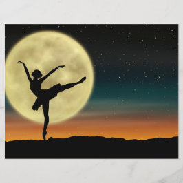 Moonlight Ballet Silhouette Dancer Scrapbook Pappe