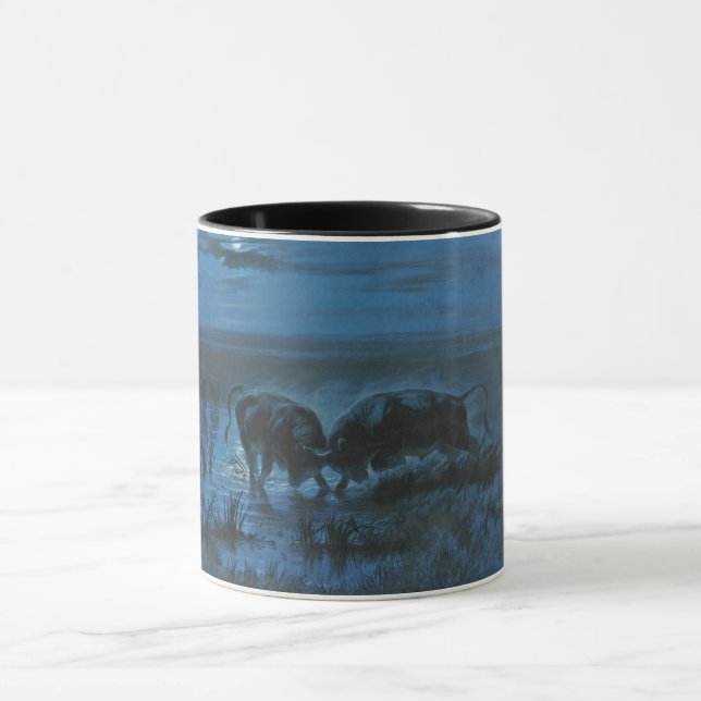 Moonlight Battle (Vatten Buffalo Fighting) Mugg (Center)