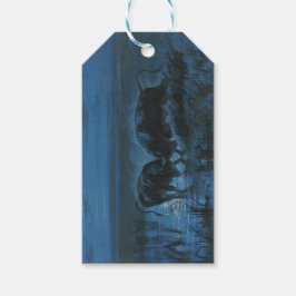 Moonlight Battle (Vatten Buffalo Fighting) Presentetikett