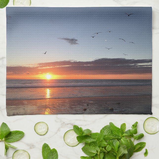 Moonlight Beach Sunset Kitchen Towel Kökshandduk (Vikta)