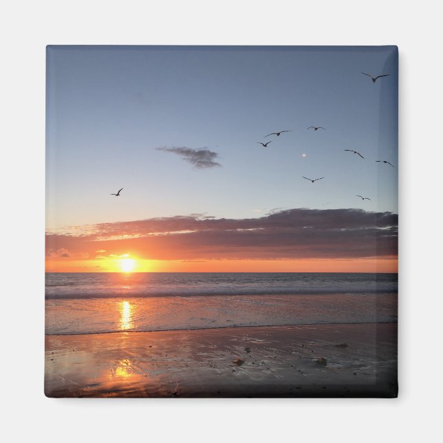 Moonlight Beach Sunset Magnet (Framsidan)