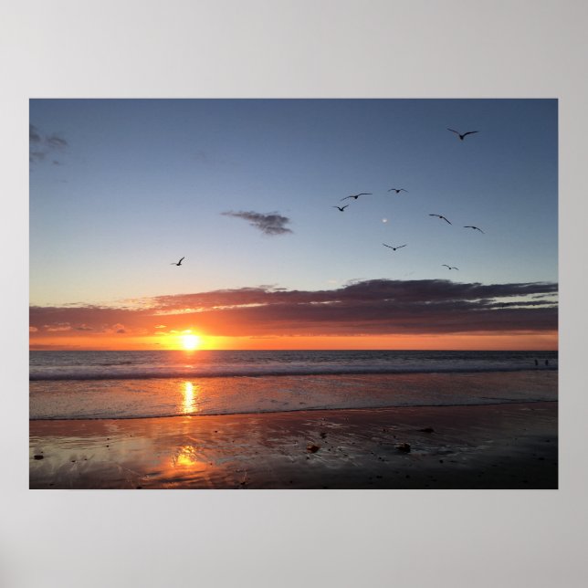 Moonlight Beach Sunset Poster (Framsidan)