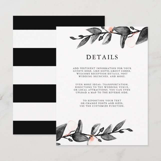 Moonlight Bloom | Gräns för gästuppgifter för bröl Inbjudningar (Fram/baksida)