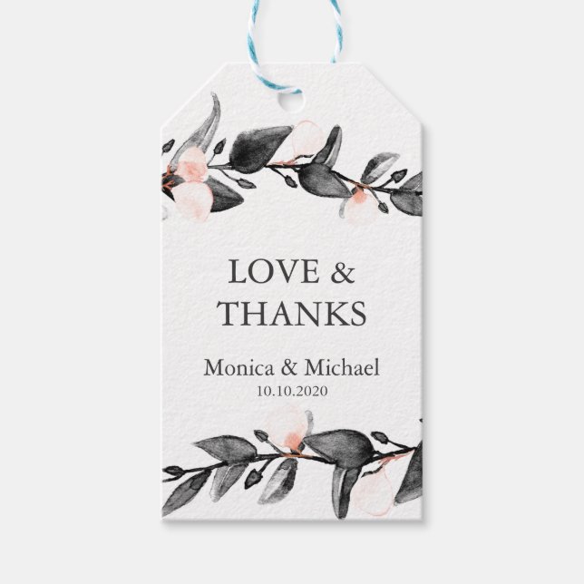 Moonlight Bloom | Tack-förmån för Bröllop NAMN Presentetikett (Framsidan)