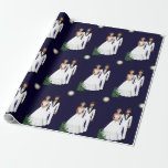 Moonlight Bride och Groom Bröllop Presentpapper<br><div class="desc">Vackra Bride och Groom i ett måndagligt scenläge gör en unik förpackning papper för det speciella paret.</div>