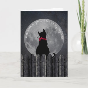 Moonlight Cat på stängslet Kort