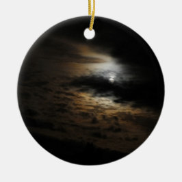 Moonlight Clouds Night Himlar Photo Julgransprydnad Keramik