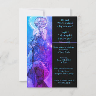 Moonlight Divorce Party, inbjudan till Lavender