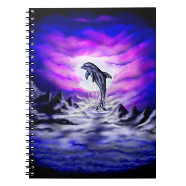 Moonlight Dolphin Anteckningsbok (Framsidan)