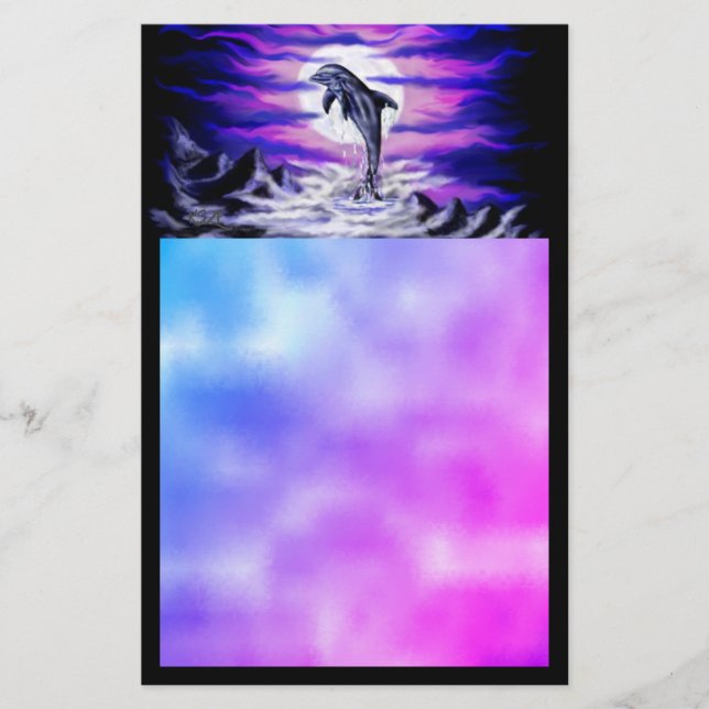 Moonlight Dolphin Brevpapper (Framsida)