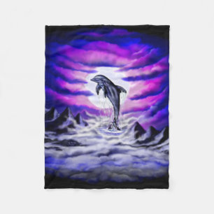 Moonlight Dolphin Fleecefilt