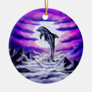 Moonlight Dolphin Julgransprydnad Keramik