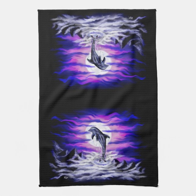 Moonlight Dolphin Kökshandduk (Vertikal)