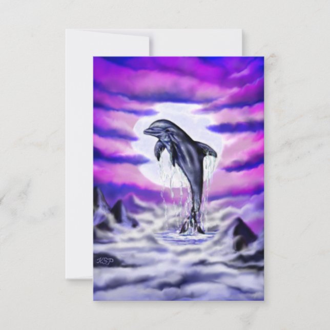 Moonlight Dolphin Kort (Framsida)