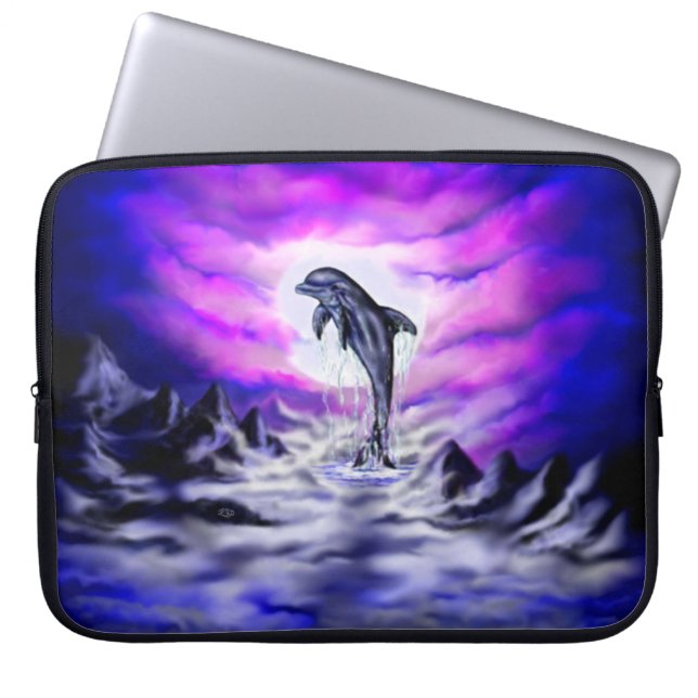 Moonlight Dolphin Laptop Fodral (Framsidan)