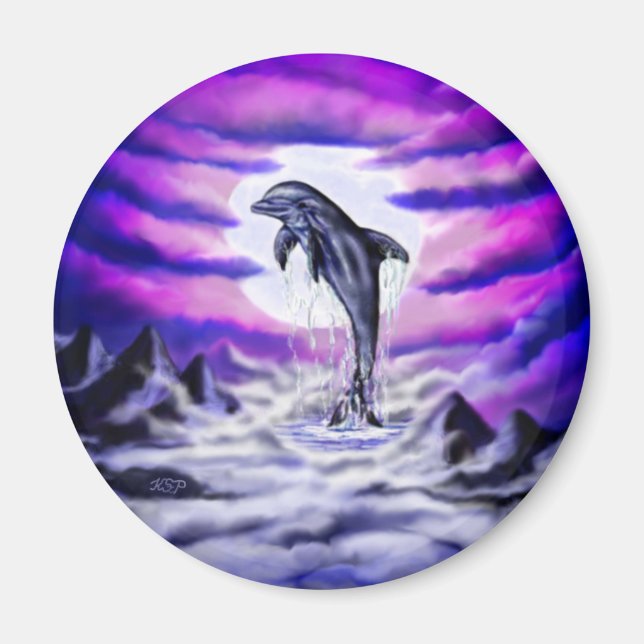Moonlight Dolphin Magnet (Framsidan)